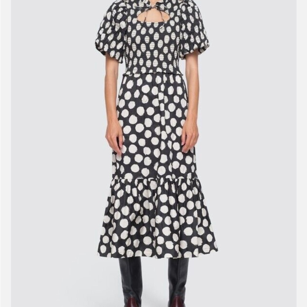 Sea New York Black and White Polka Dot Maxi Dress